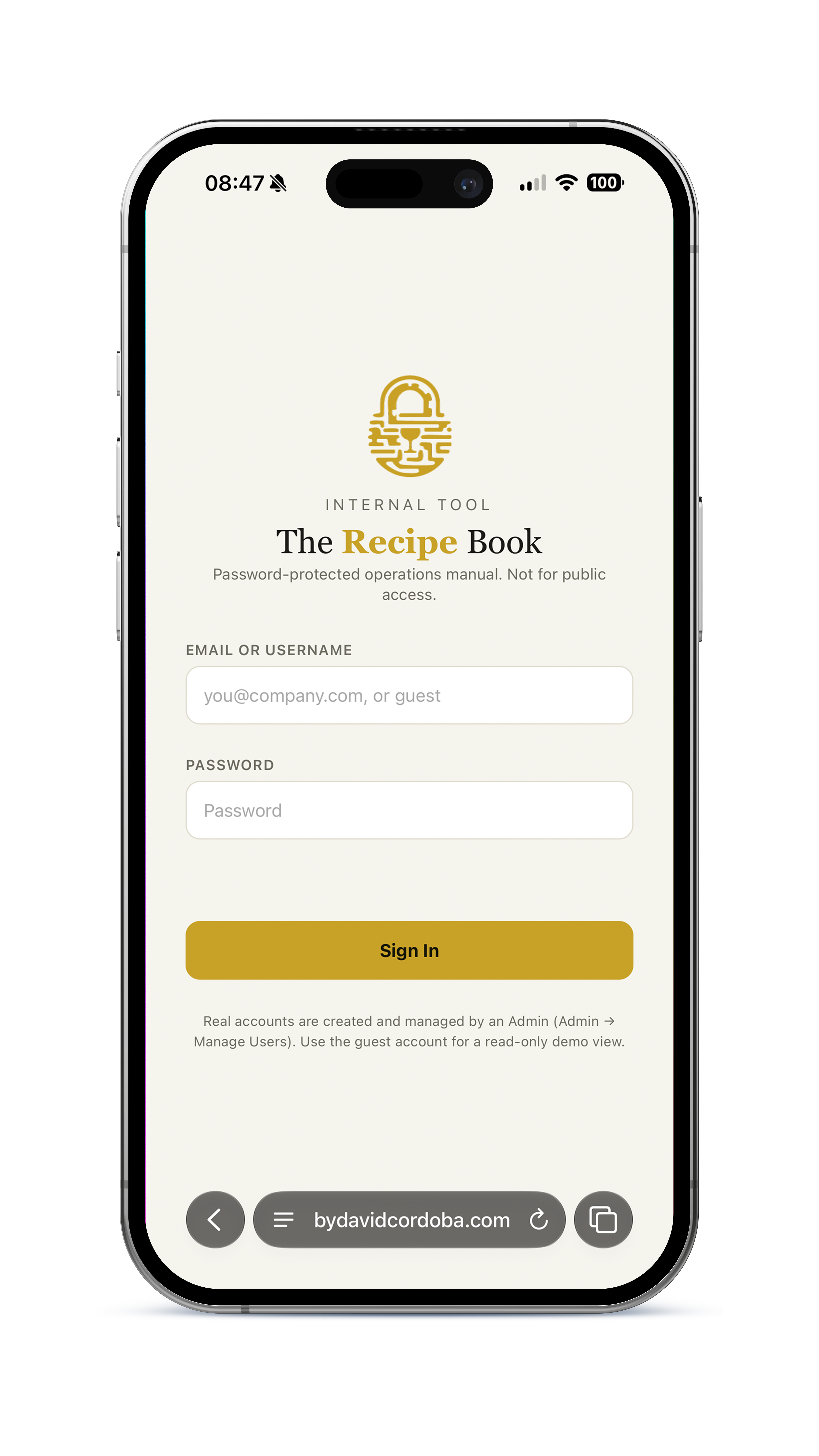 Digital beverage manual on mobile